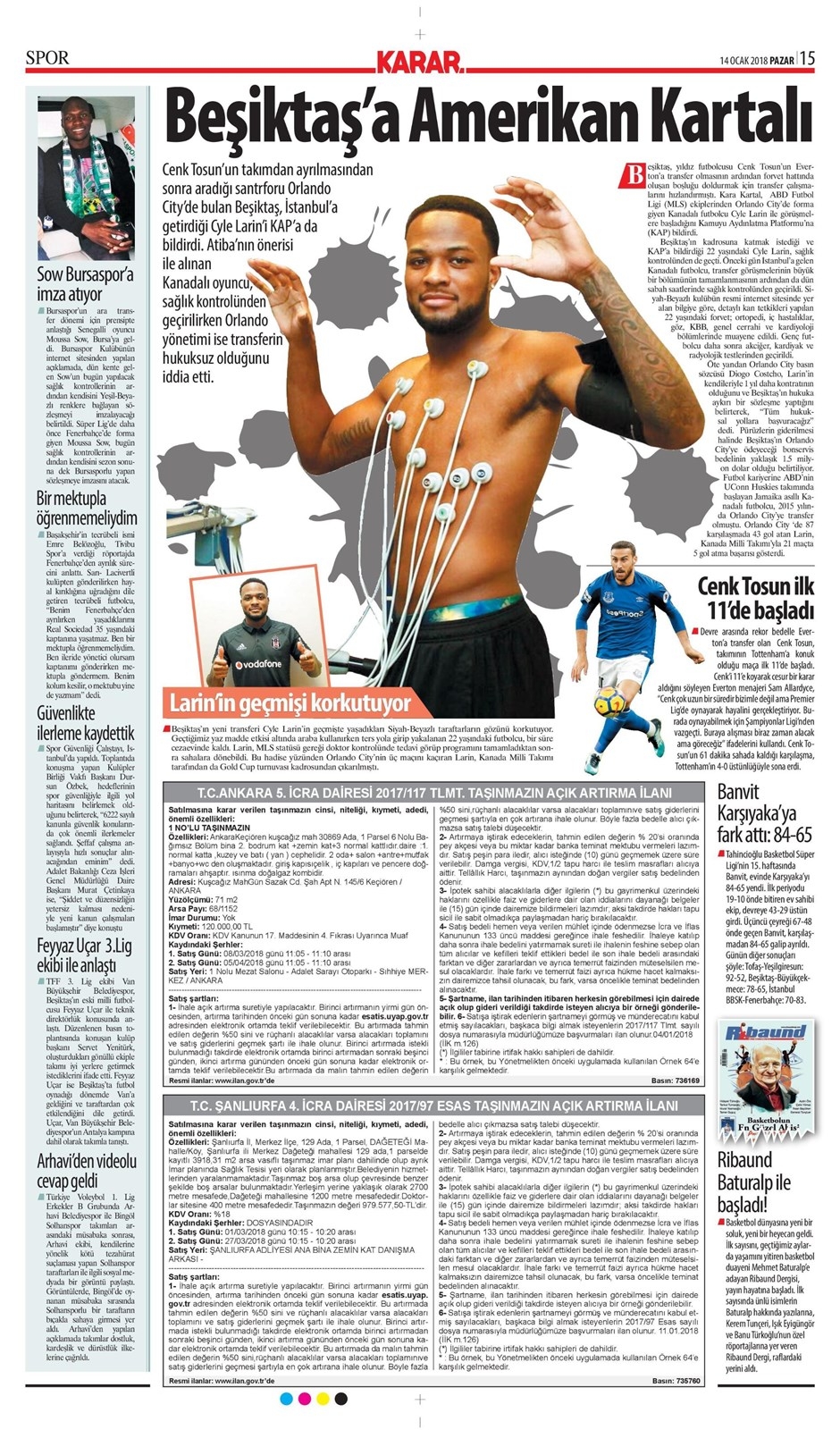 14 Ocak 2018 | Gazetelerin Beşiktaş Manşetleri - Görsel 5