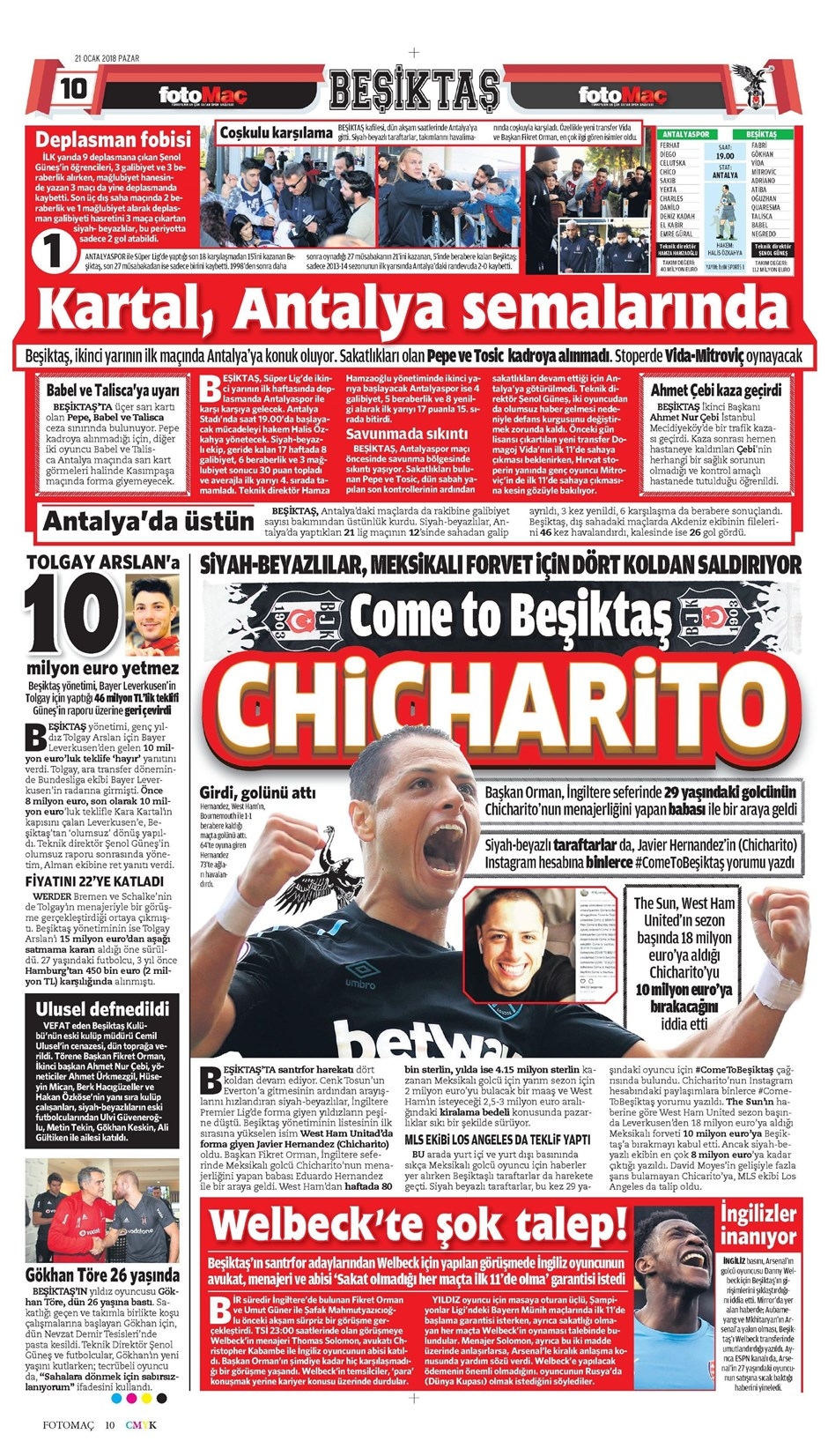 21 Ocak 2018 | Gazetelerin Beşiktaş Manşetleri - Görsel 2