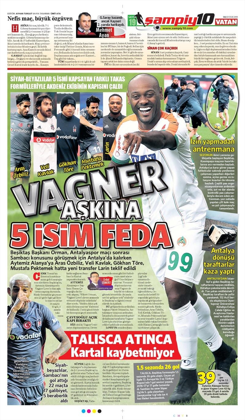 23 Ocak 2018 | Gazetelerin Beşiktaş Manşetleri - Görsel 3