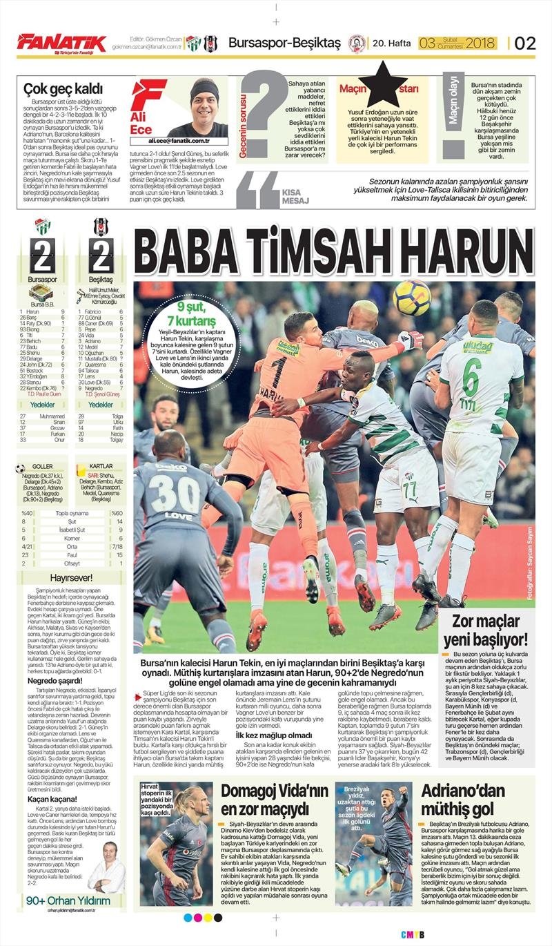 03 Şubat 2018 | Gazetelerin Beşiktaş Manşetleri - Görsel 7