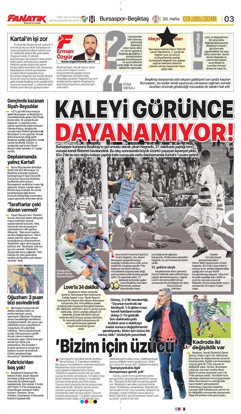03 Şubat 2018 | Gazetelerin Beşiktaş Manşetleri - Görsel 8