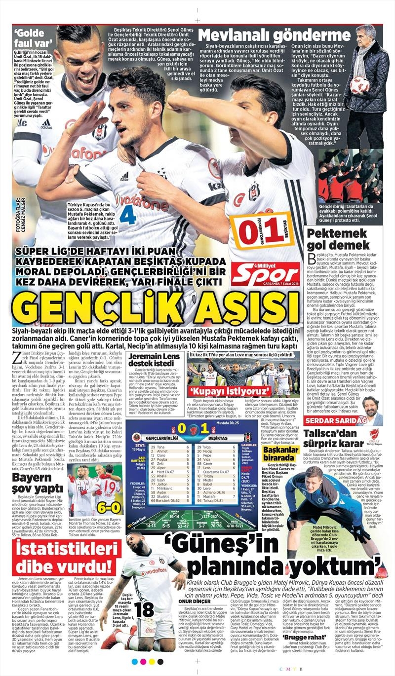 07 Şubat 2018 | Gazetelerin Beşiktaş Manşetleri - Görsel 8