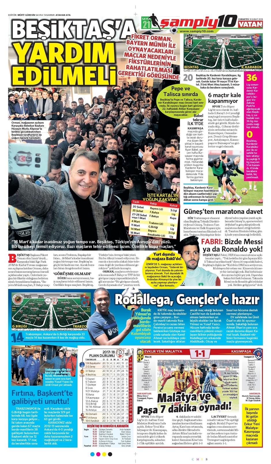 10 Şubat 2018 | Gazetelerin Beşiktaş Manşetleri - Görsel 2