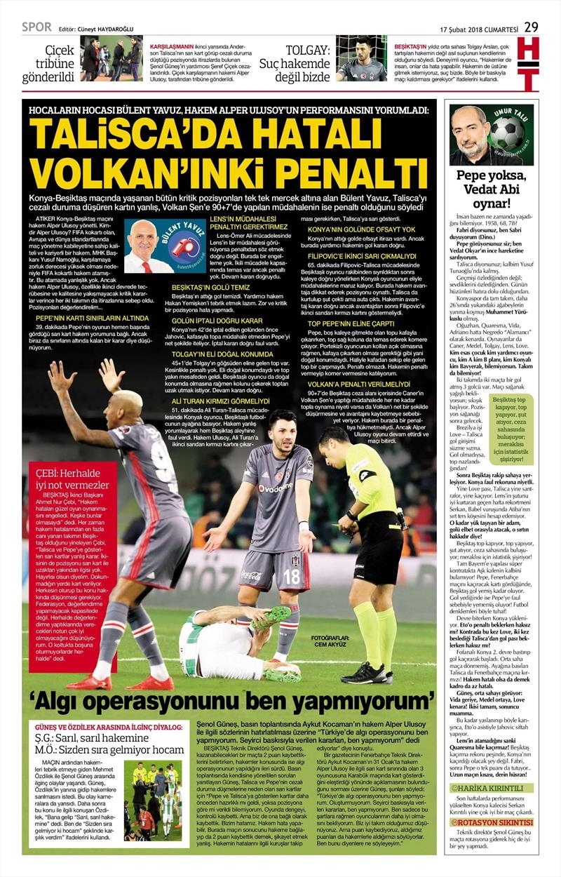 17 Şubat 2018 | Gazetelerin Beşiktaş Manşetleri - Görsel 13