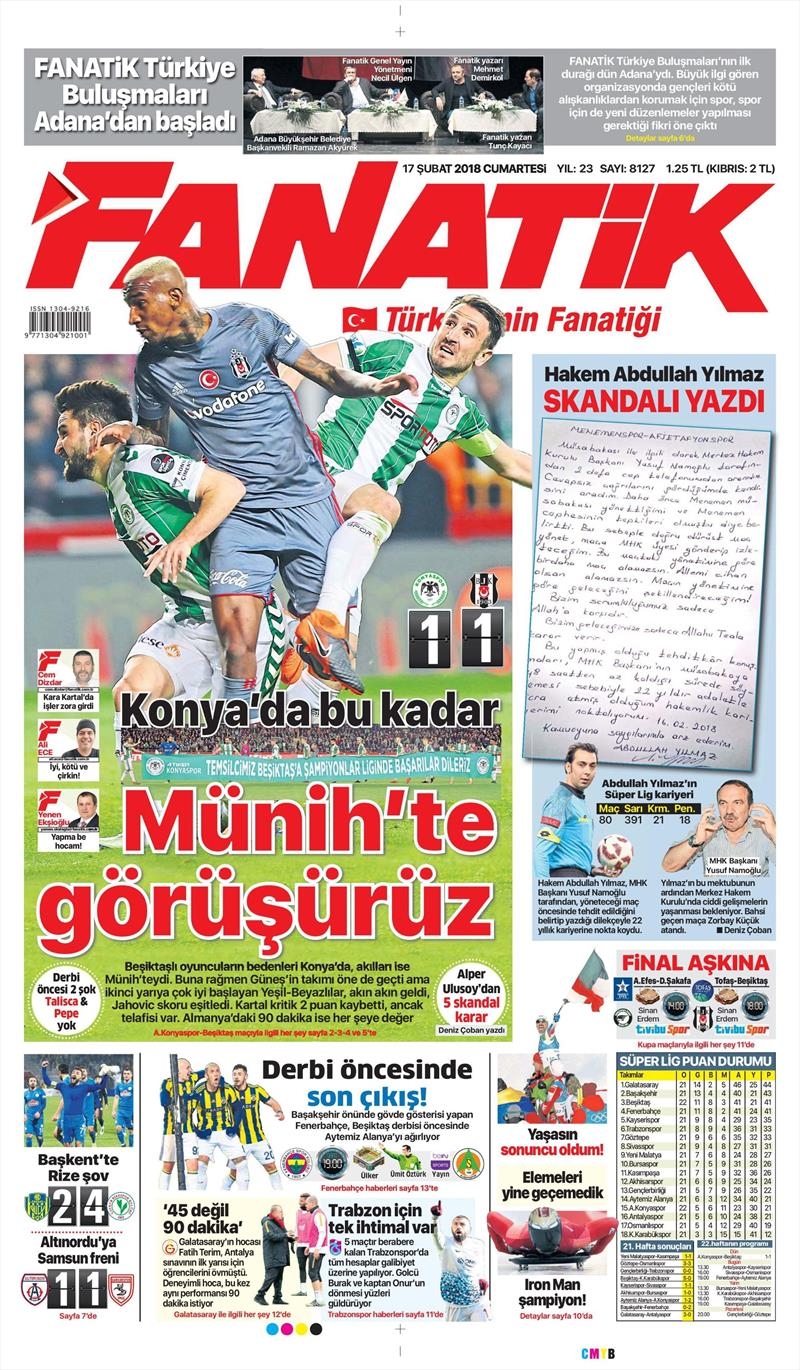 17 Şubat 2018 | Gazetelerin Beşiktaş Manşetleri - Görsel 2