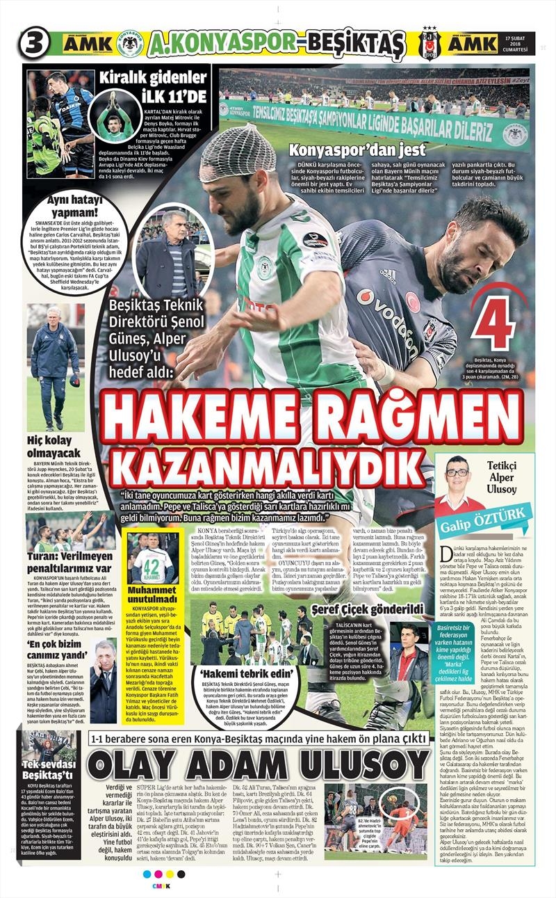17 Şubat 2018 | Gazetelerin Beşiktaş Manşetleri - Görsel 20