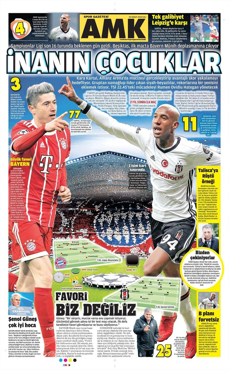 20 Şubat 2018 | Gazetelerin Beşiktaş Manşetleri - Görsel 7
