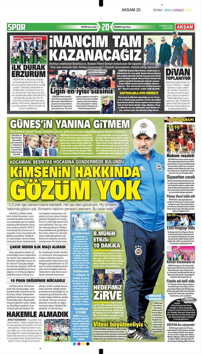 24 Şubat 2018 | Gazetelerin Beşiktaş Manşetleri - Görsel 8