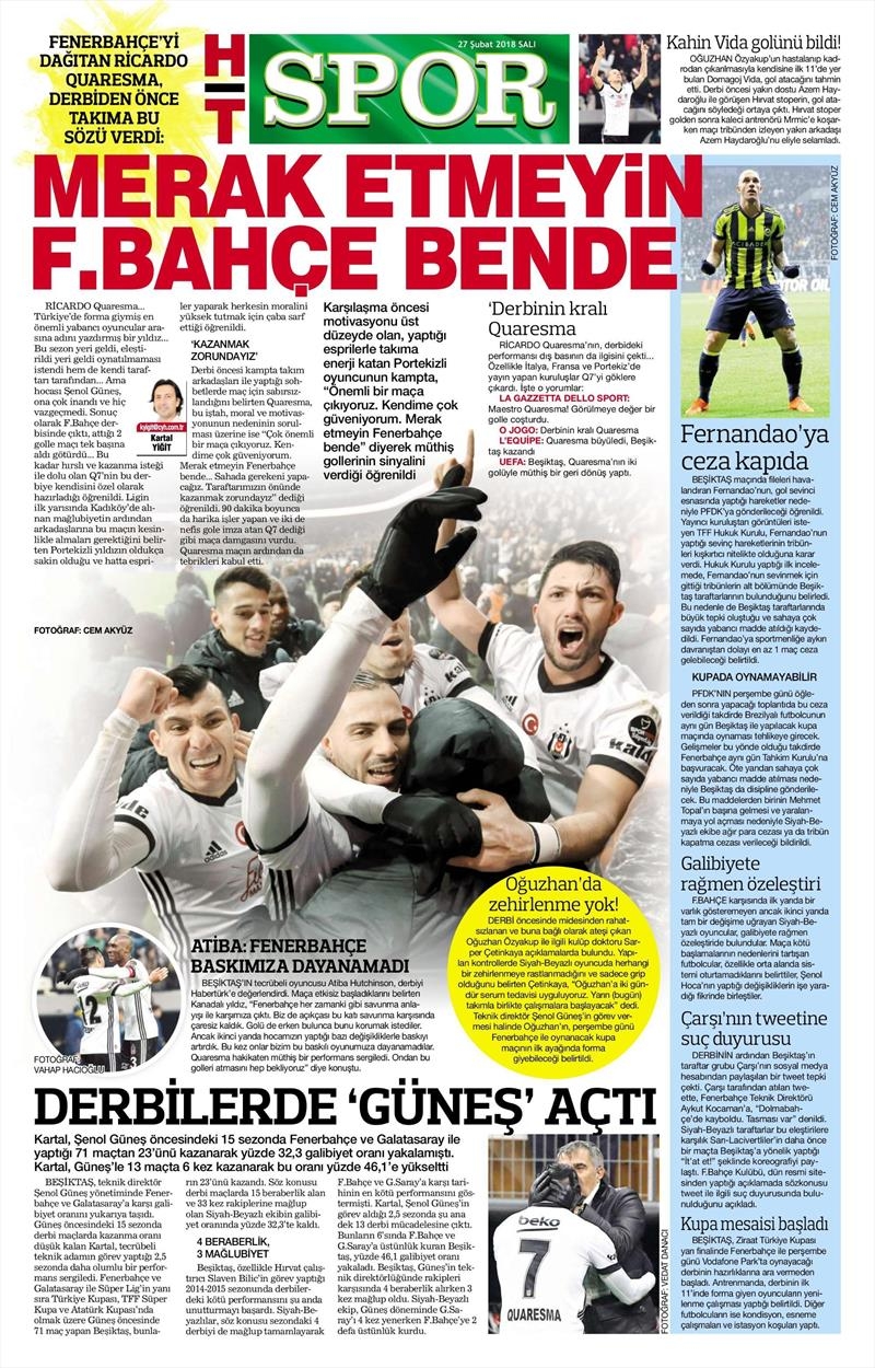 27 Şubat 2018 | Gazetelerin Beşiktaş Manşetleri - Görsel 6