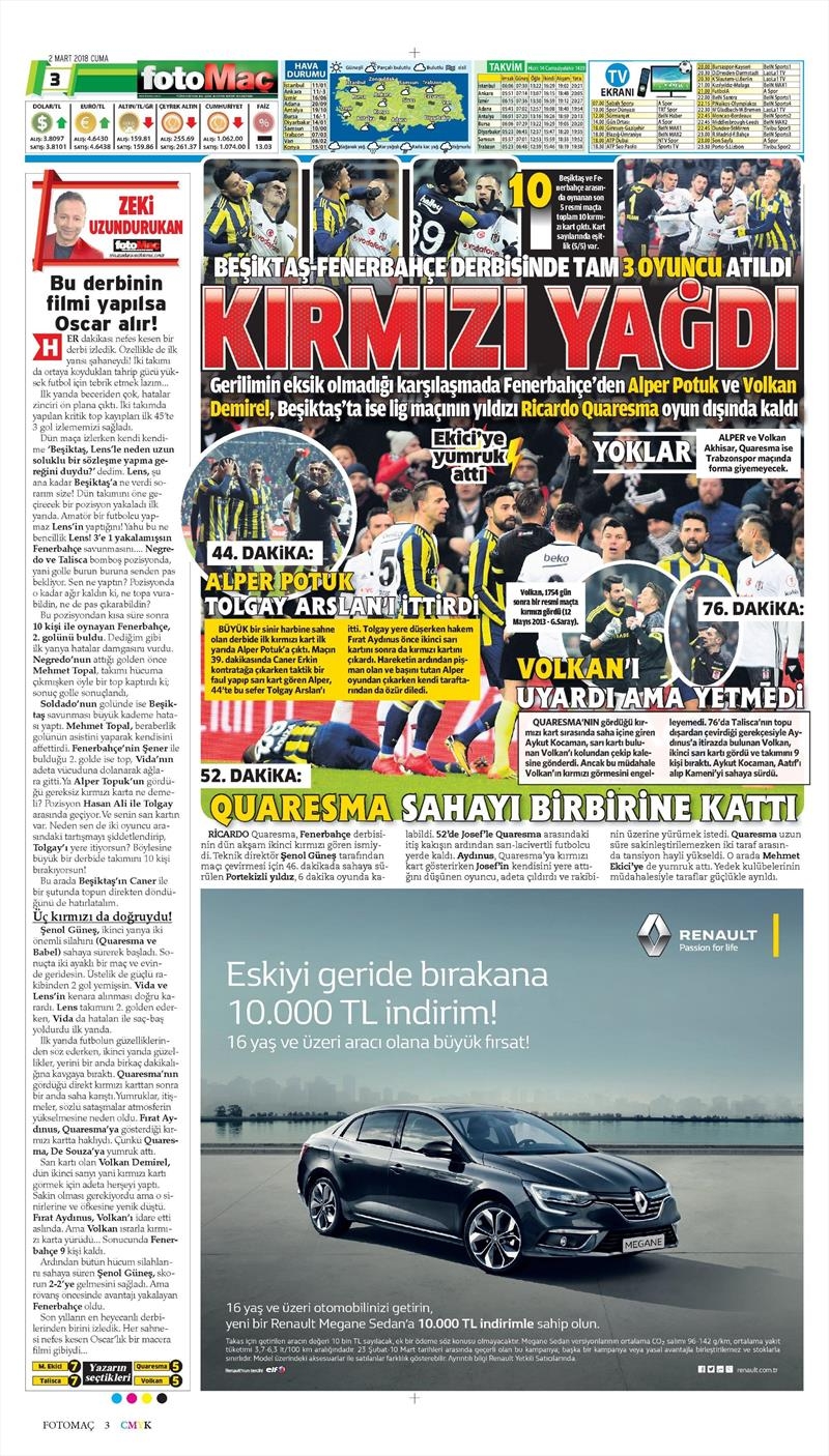 02 Mart 2018 | Gazetelerin Beşiktaş Manşetleri - Görsel 11