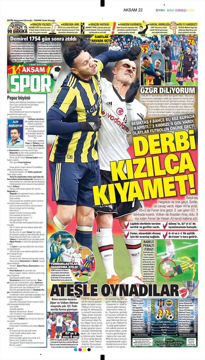 02 Mart 2018 | Gazetelerin Beşiktaş Manşetleri - Görsel 2