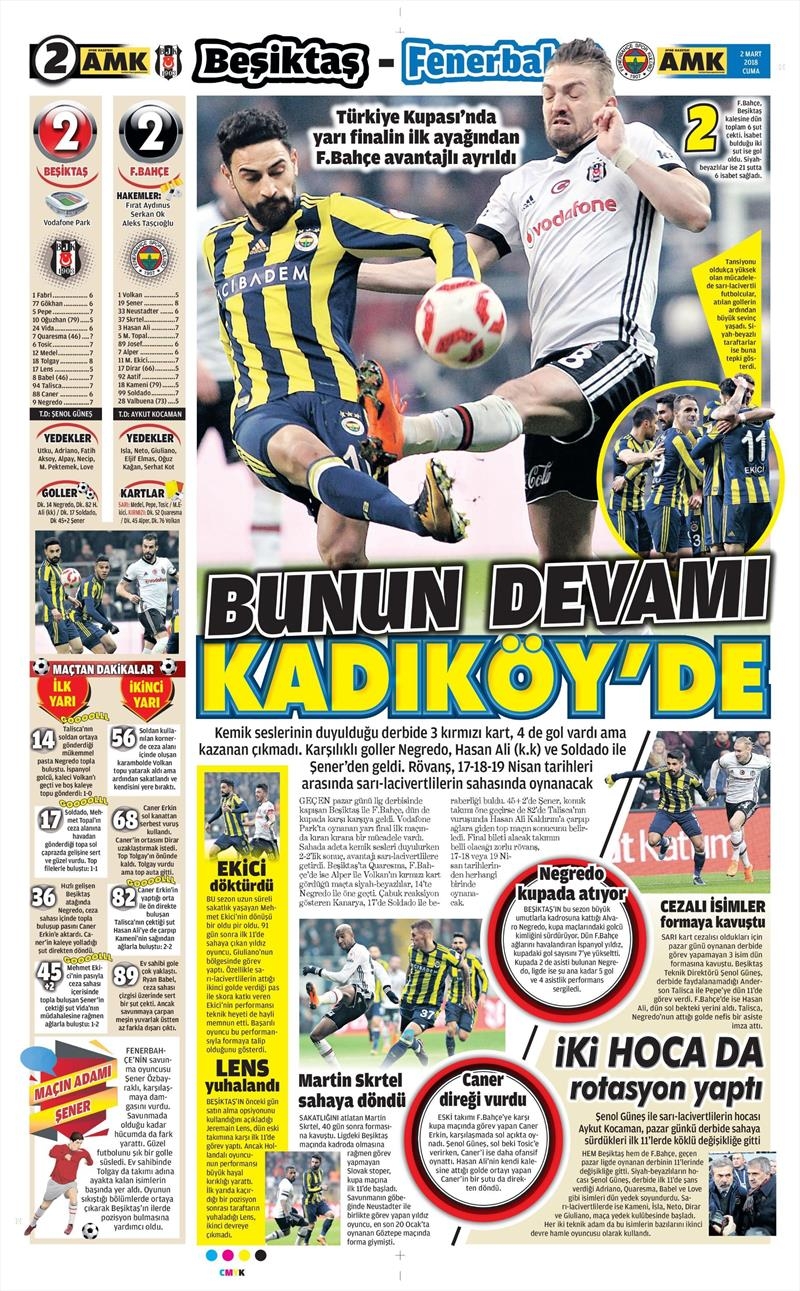 02 Mart 2018 | Gazetelerin Beşiktaş Manşetleri - Görsel 5