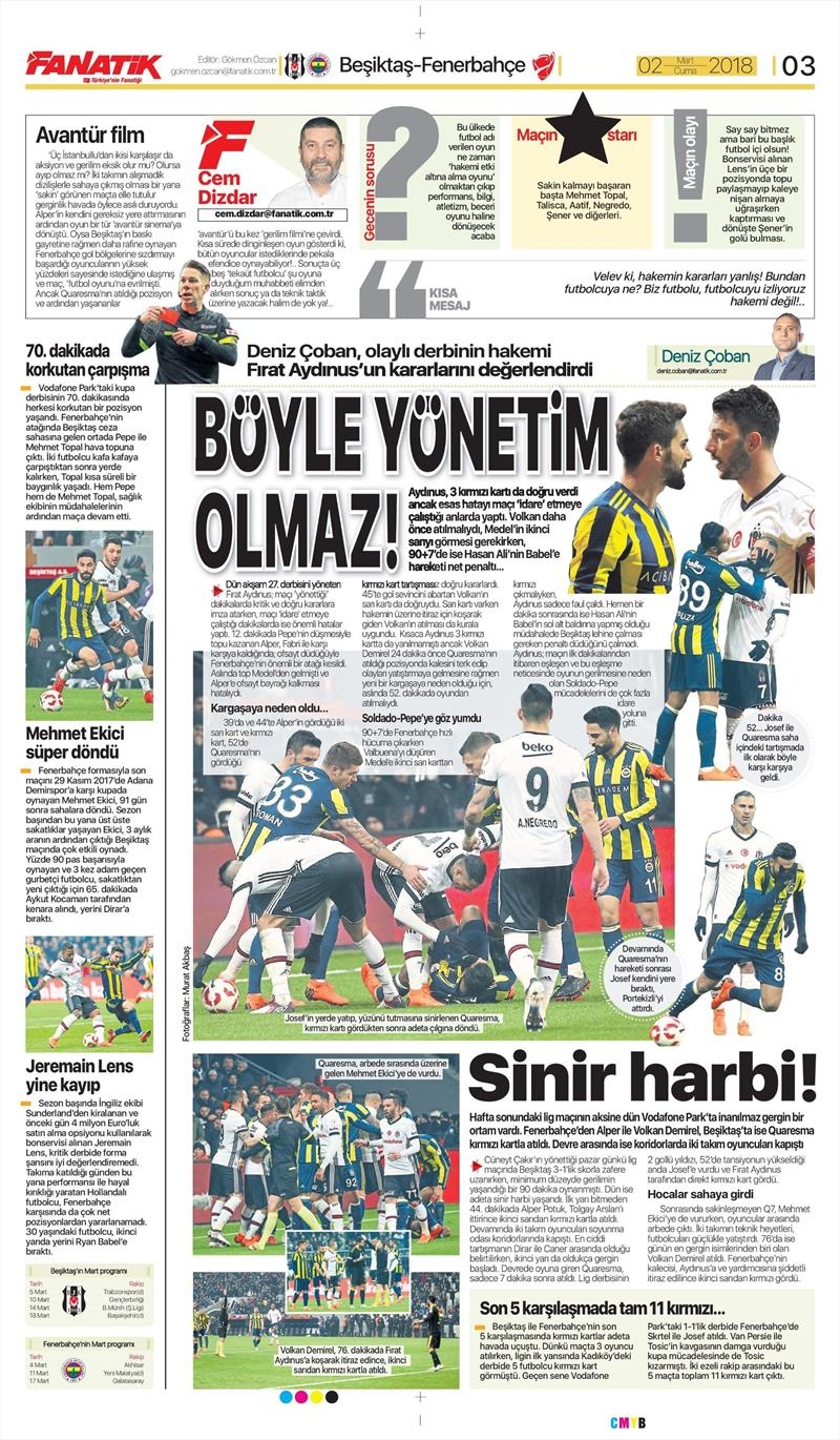 02 Mart 2018 | Gazetelerin Beşiktaş Manşetleri - Görsel 7