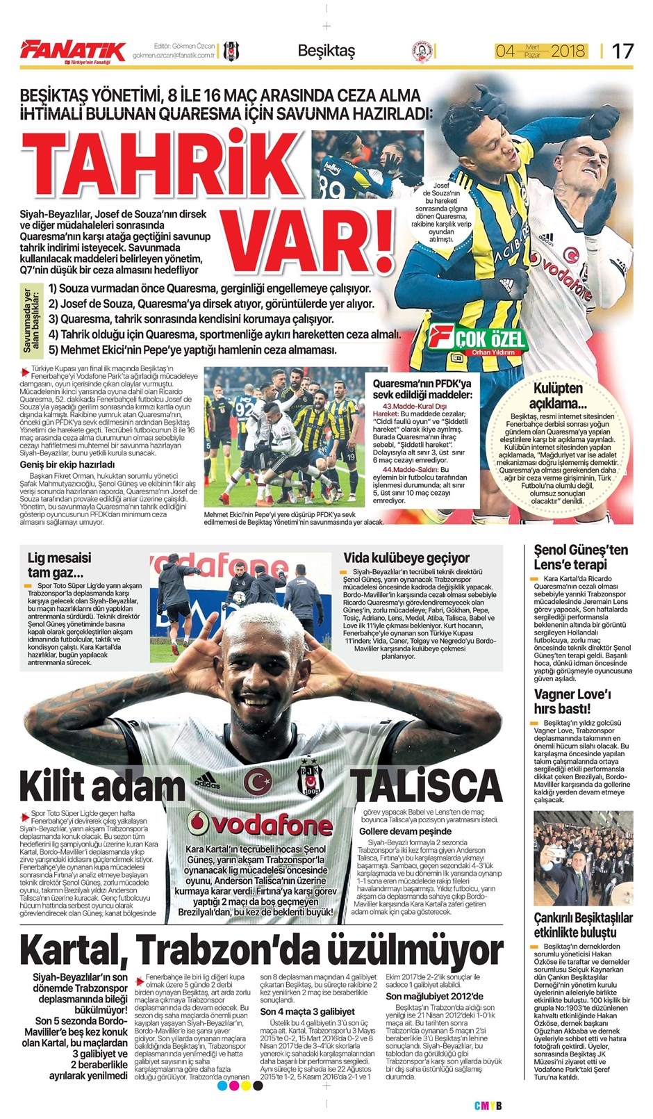 04 Mart 2018 | Gazetelerin Beşiktaş Manşetleri - Görsel 1