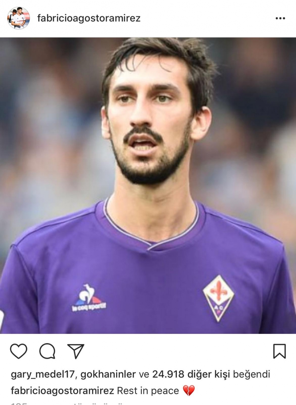 Beşiktaşlı futbolculardan Davide Astori paylaşımları... - Görsel 4