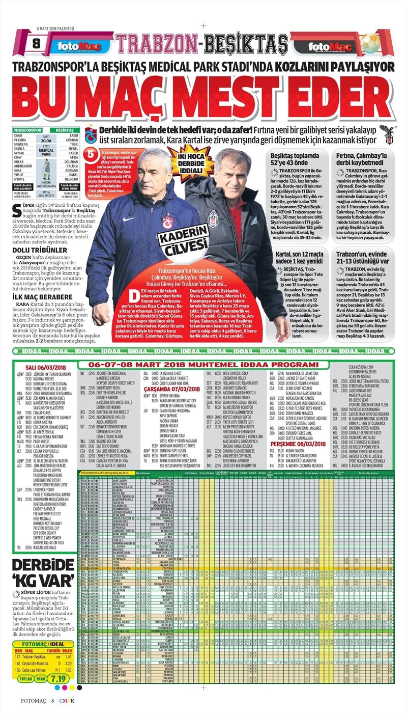 05 Mart 2018 | Gazetelerin Beşiktaş Manşetleri - Görsel 7