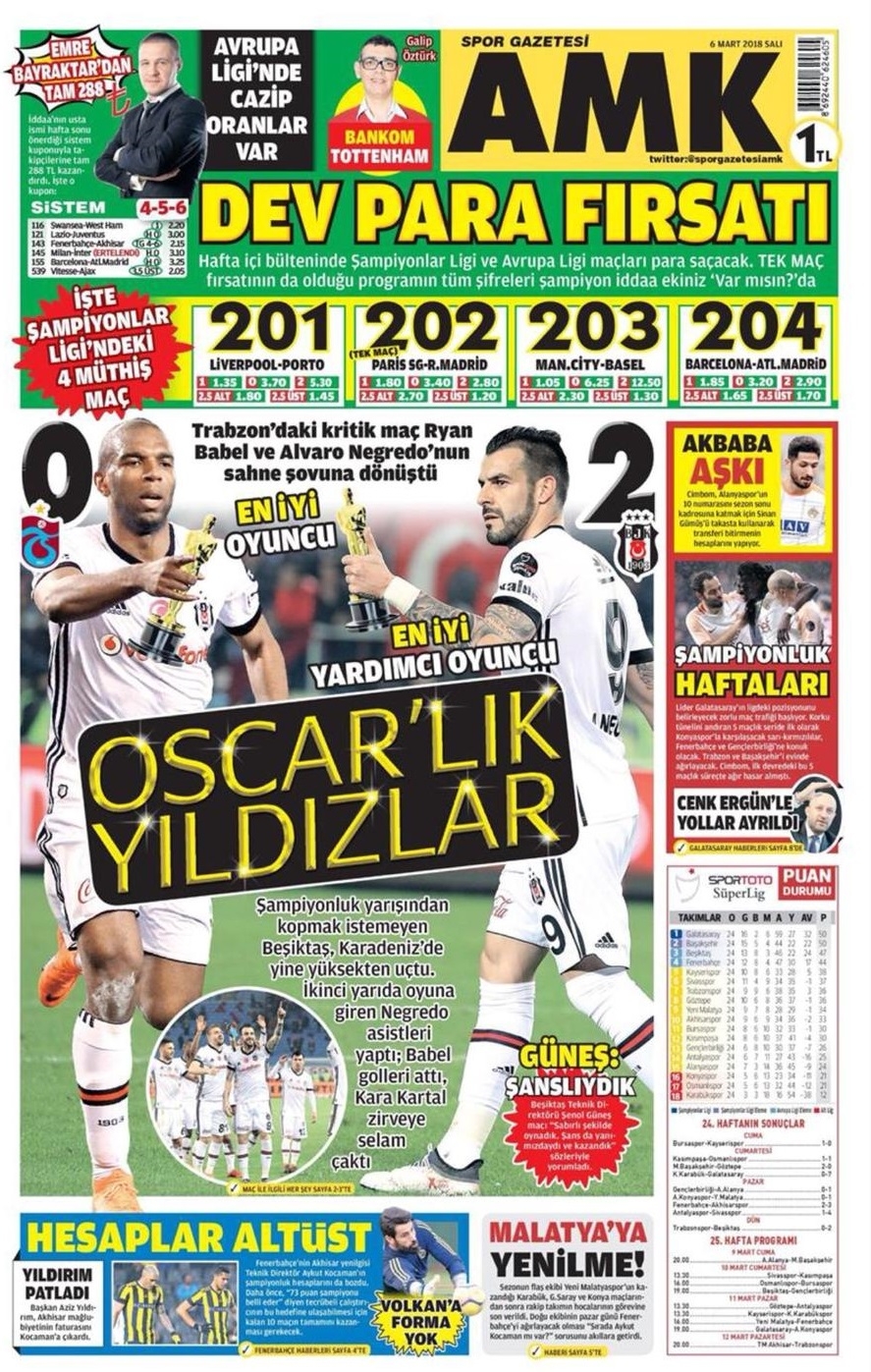 06 Mart 2018 | Gazetelerin Beşiktaş Manşetleri - Görsel 11