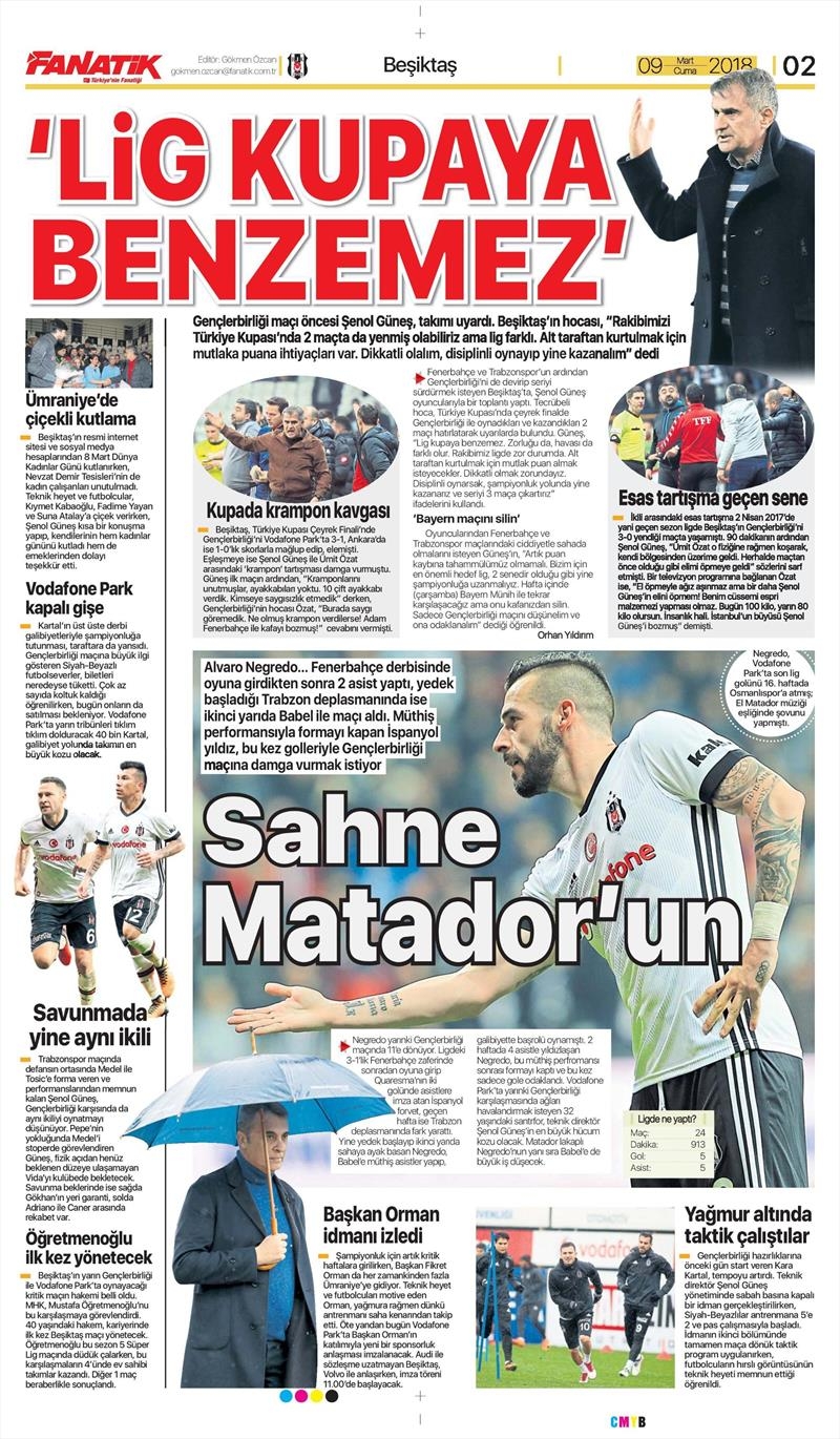 09 Mart 2018 | Gazetelerin Beşiktaş Manşetleri - Görsel 2