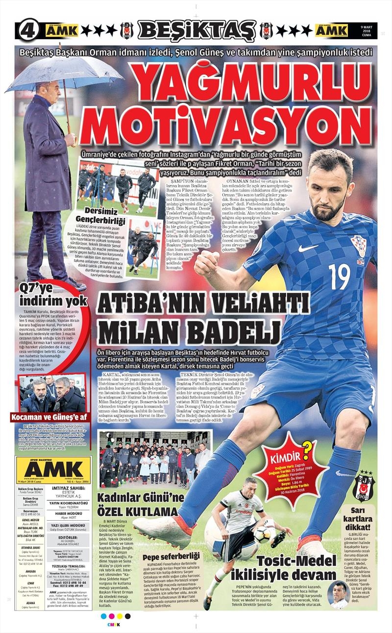09 Mart 2018 | Gazetelerin Beşiktaş Manşetleri - Görsel 3