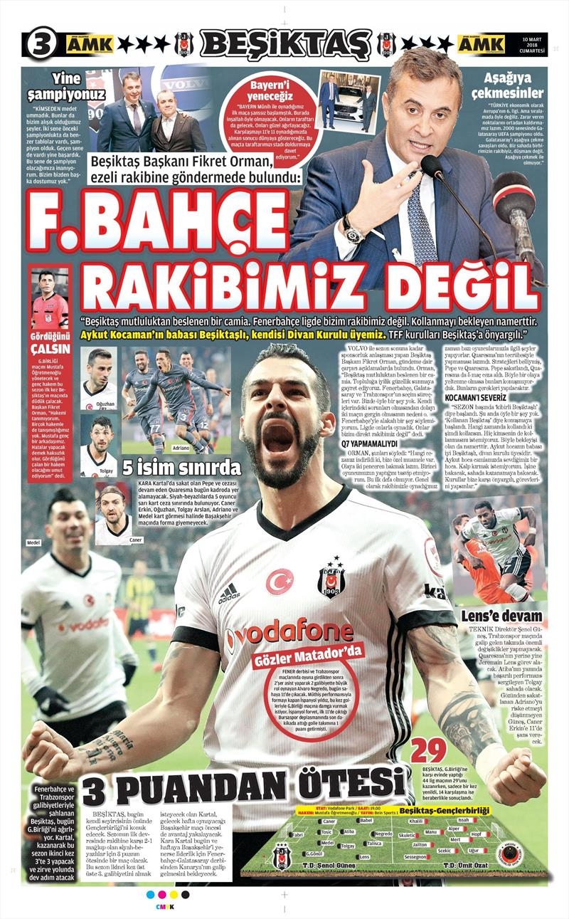 10 Mart 2018 | Gazetelerin Beşiktaş Manşetleri - Görsel 2