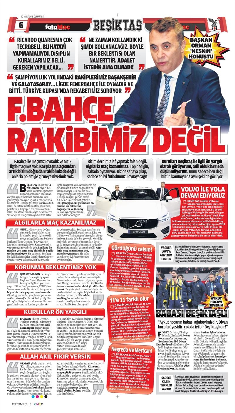 10 Mart 2018 | Gazetelerin Beşiktaş Manşetleri - Görsel 4