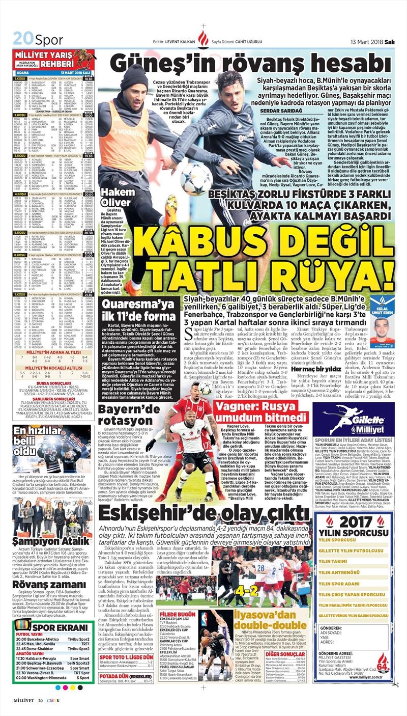 13 Mart 2018 | Gazetelerin Beşiktaş Manşetleri - Görsel 9