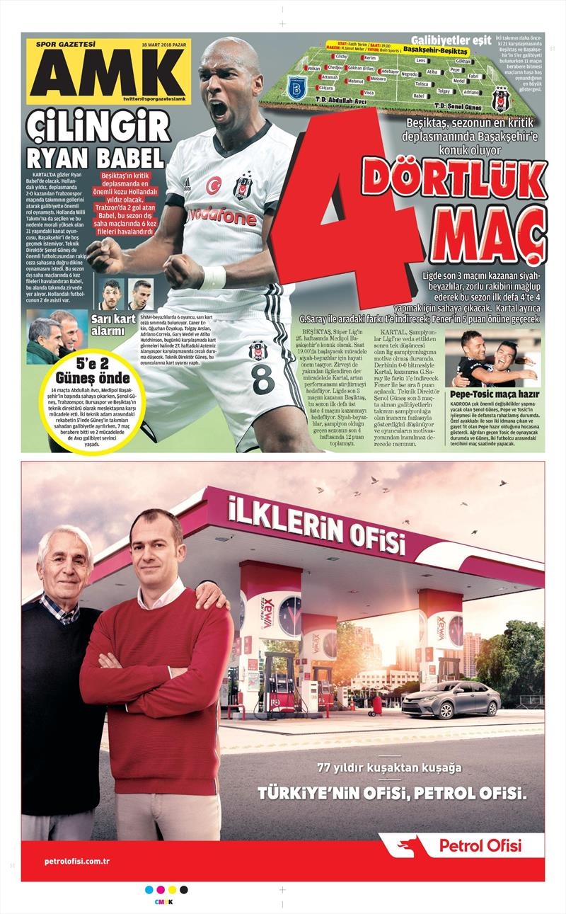 18 Mart 2018 | Gazetelerin Beşiktaş Manşetleri - Görsel 1
