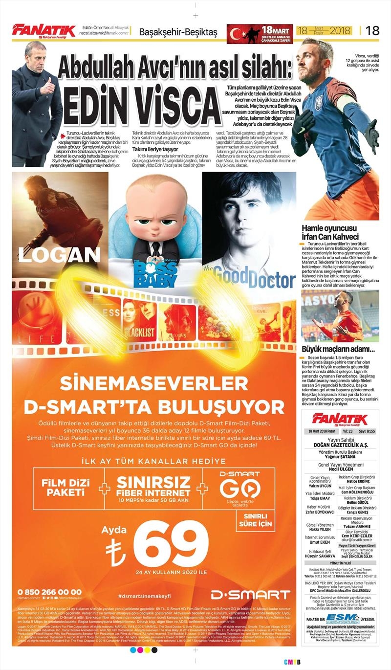 18 Mart 2018 | Gazetelerin Beşiktaş Manşetleri - Görsel 2