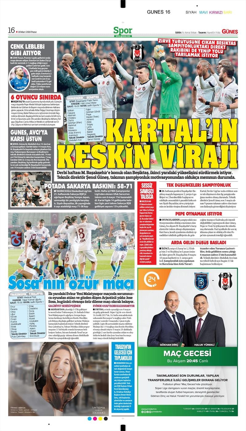 18 Mart 2018 | Gazetelerin Beşiktaş Manşetleri - Görsel 8
