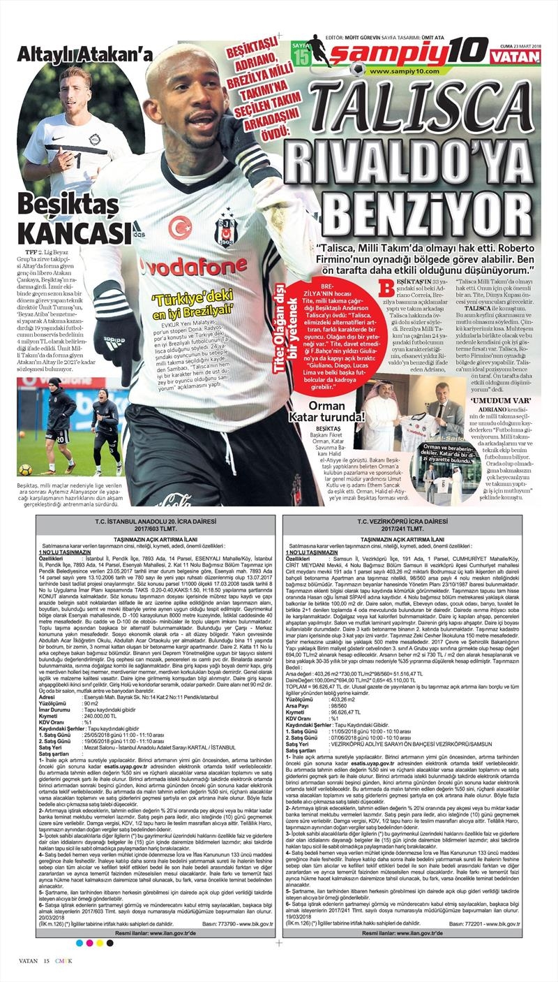 23 Mart 2018 | Gazetelerin Beşiktaş Manşetleri - Görsel 6