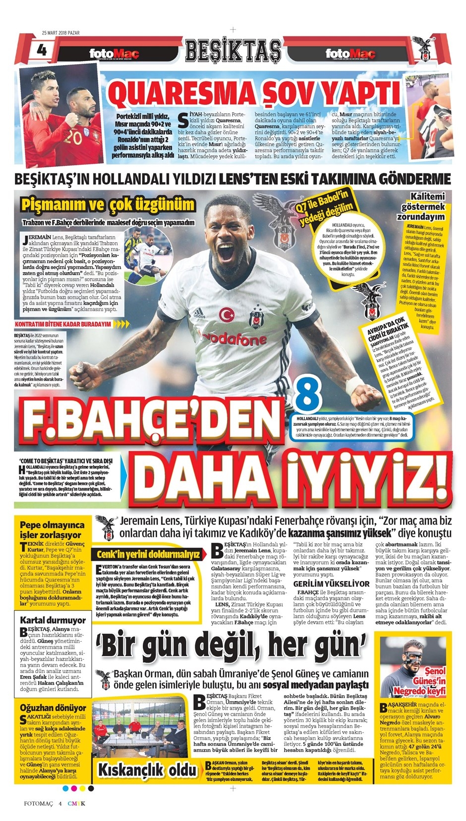25 Mart 2018 | Gazetelerin Beşiktaş Manşetleri - Görsel 6
