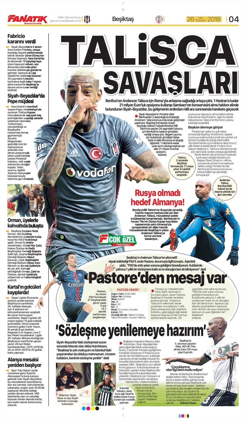 26 Mart 2018 | Gazetelerin Beşiktaş Manşetleri - Görsel 2