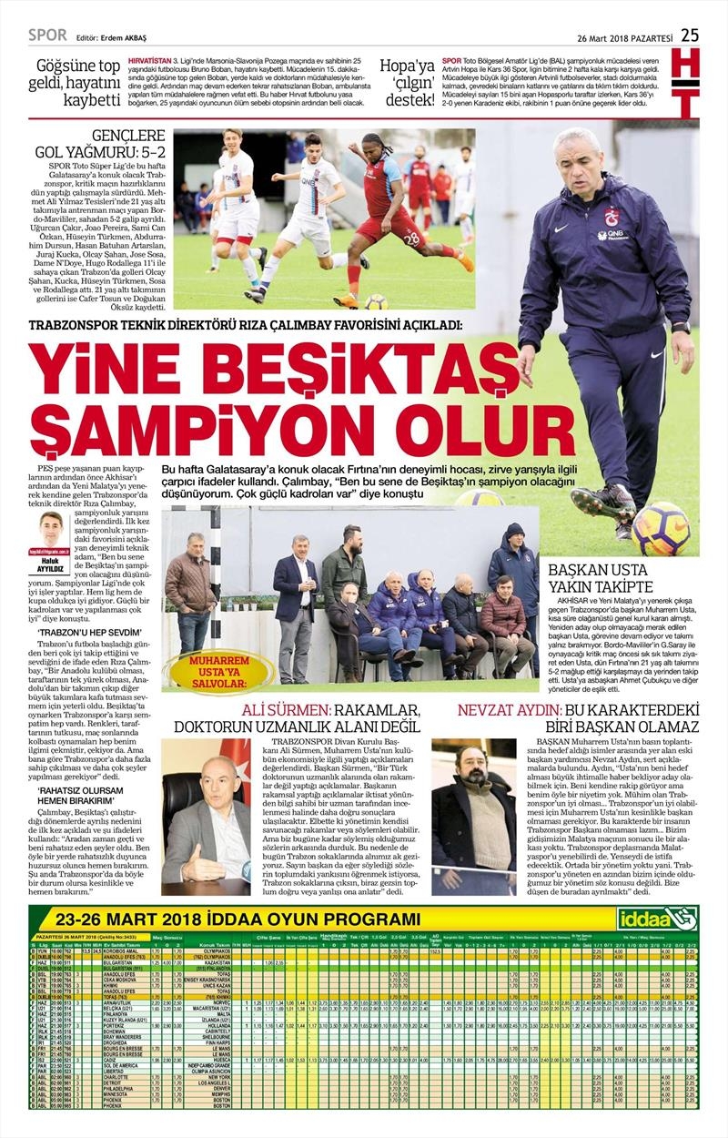26 Mart 2018 | Gazetelerin Beşiktaş Manşetleri - Görsel 5