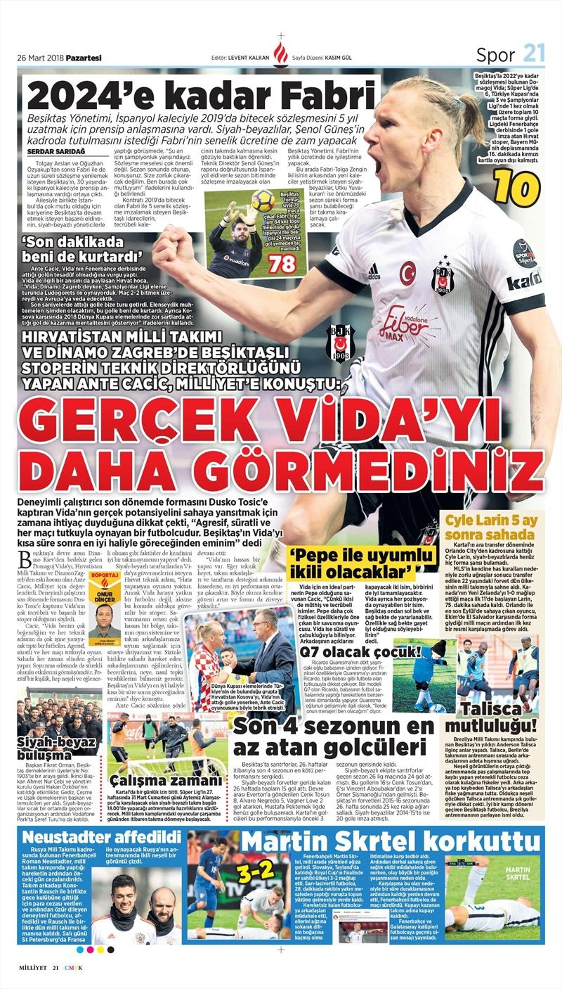 26 Mart 2018 | Gazetelerin Beşiktaş Manşetleri - Görsel 6