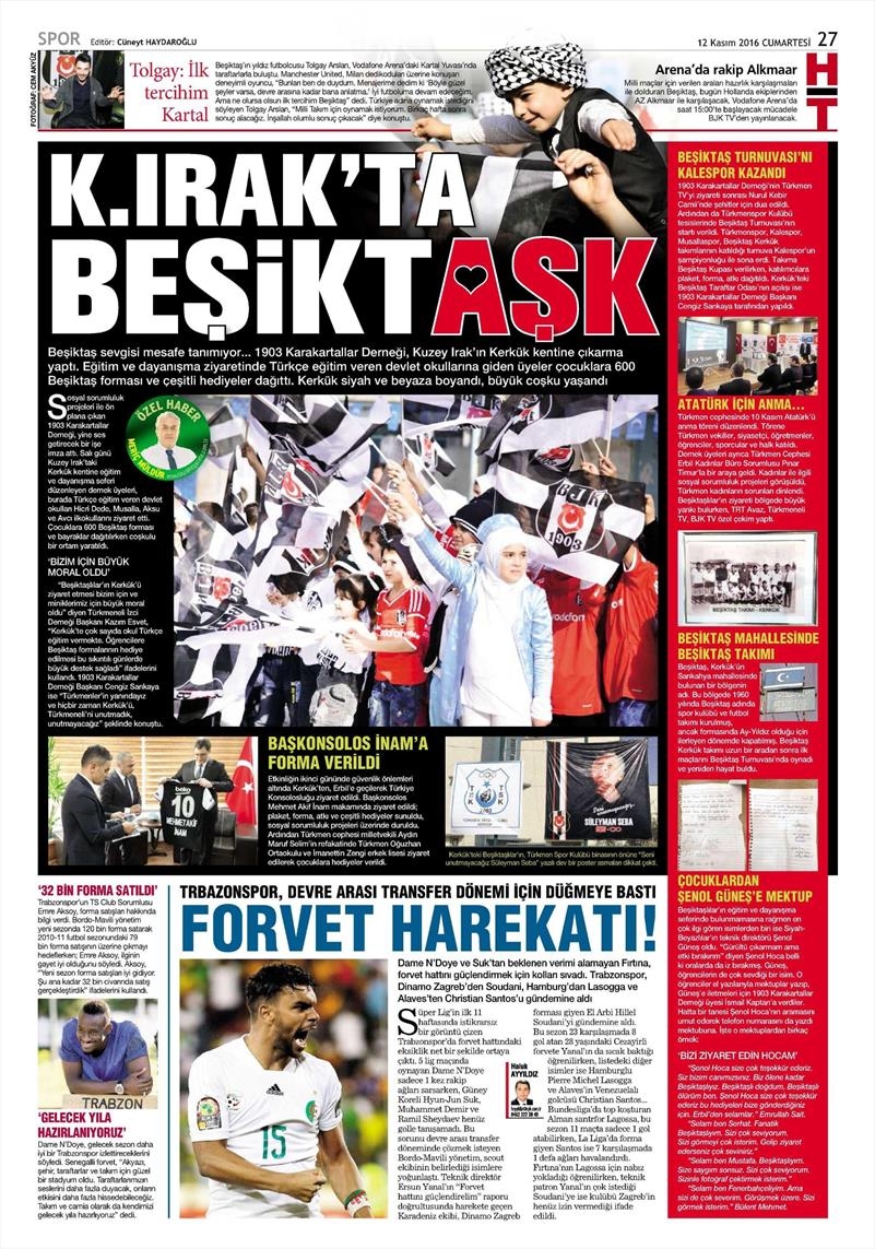 12 Kasım 2016 | Gazetelerin Beşiktaş sayfaları - Görsel 5