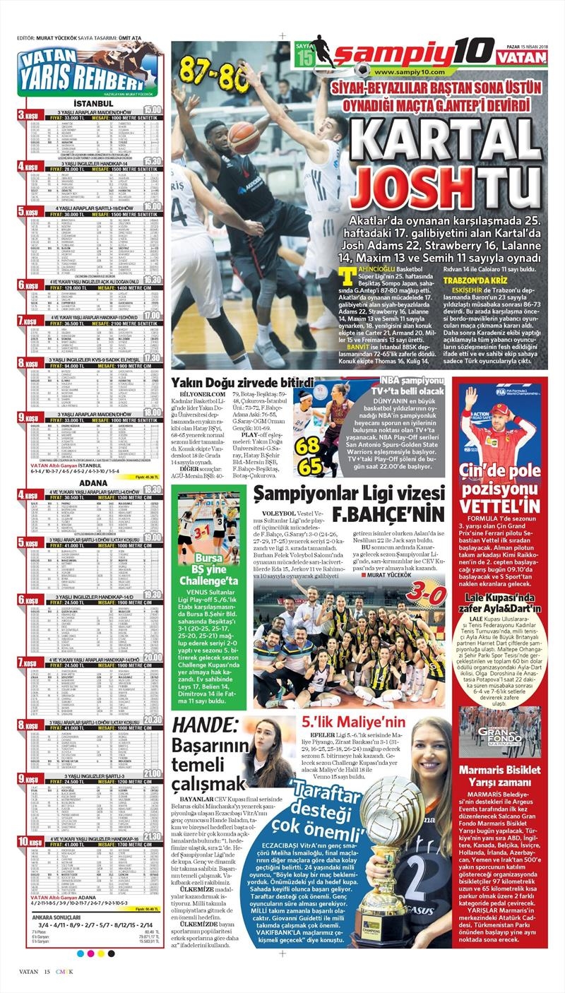 15 Nisan 2018 | Gazetelerin Beşiktaş Manşetleri - Görsel 6