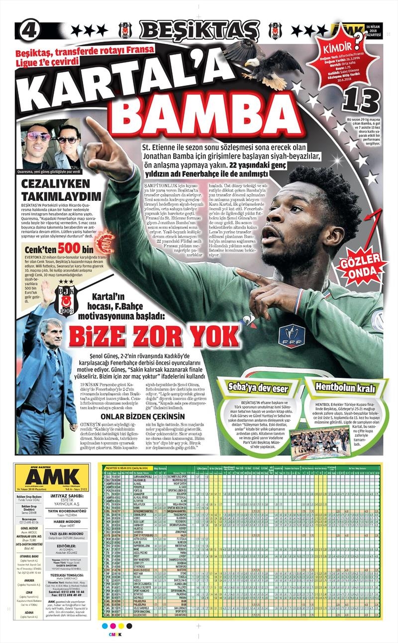 16 Nisan 2018 | Gazetelerin Beşiktaş Manşetleri - Görsel 2