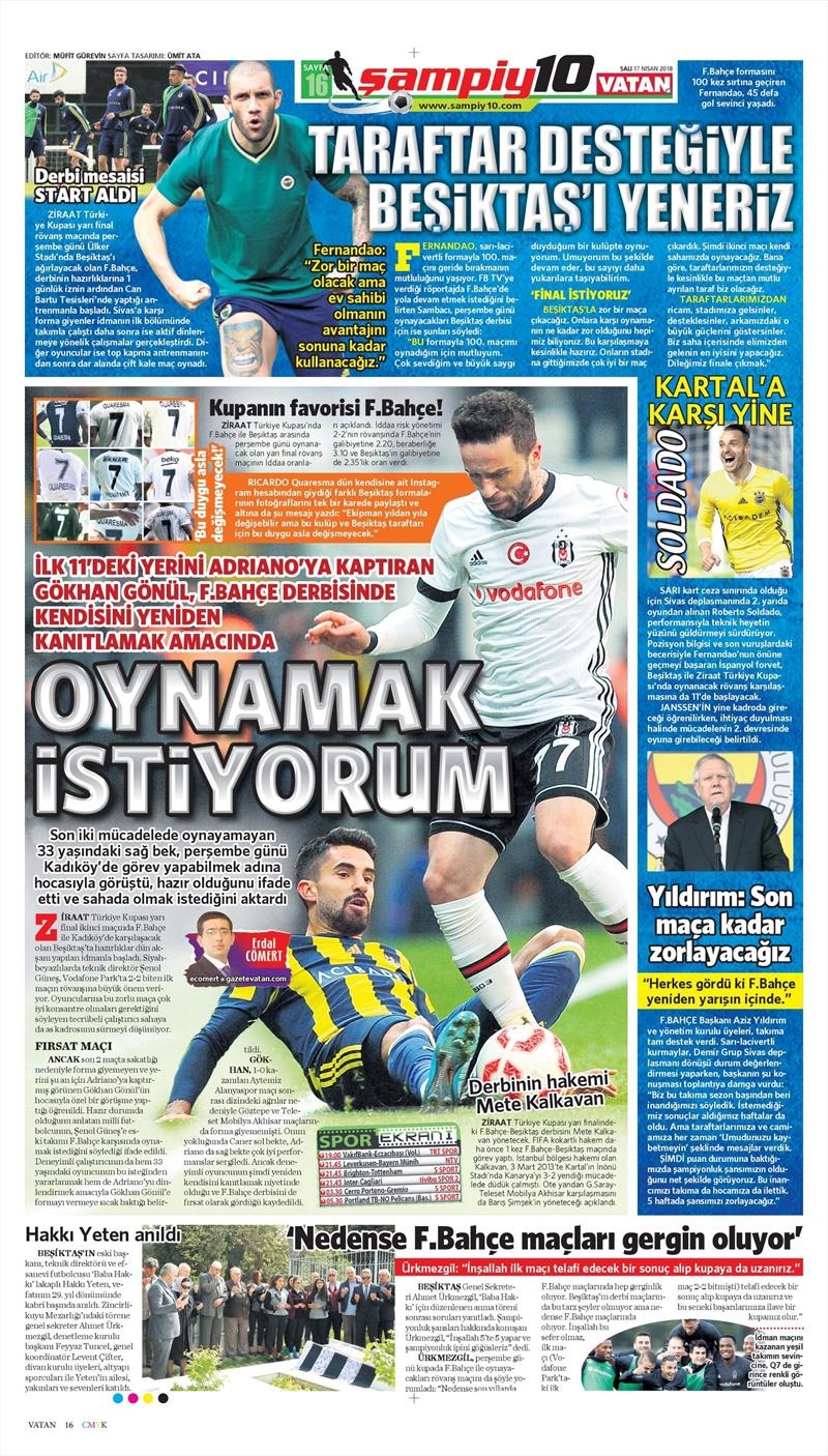 17 Nisan 2018 | Gazetelerin Beşiktaş Manşetleri - Görsel 5