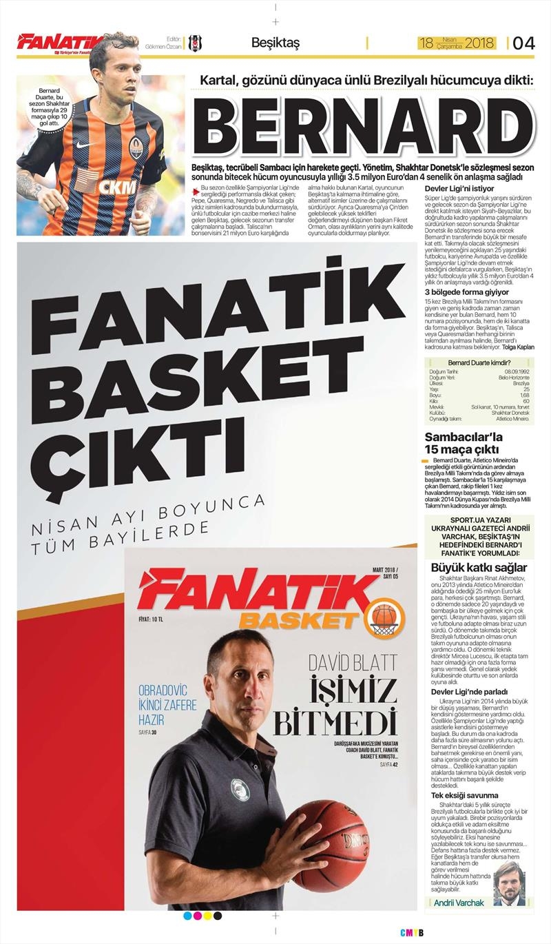 18 Nisan 2018 | Gazetelerin Beşiktaş Manşetleri - Görsel 1