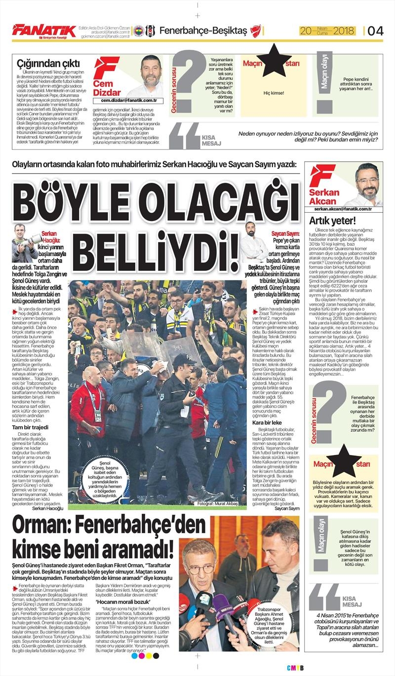 20 Nisan 2018 | Gazetelerin Beşiktaş Manşetleri - Görsel 11
