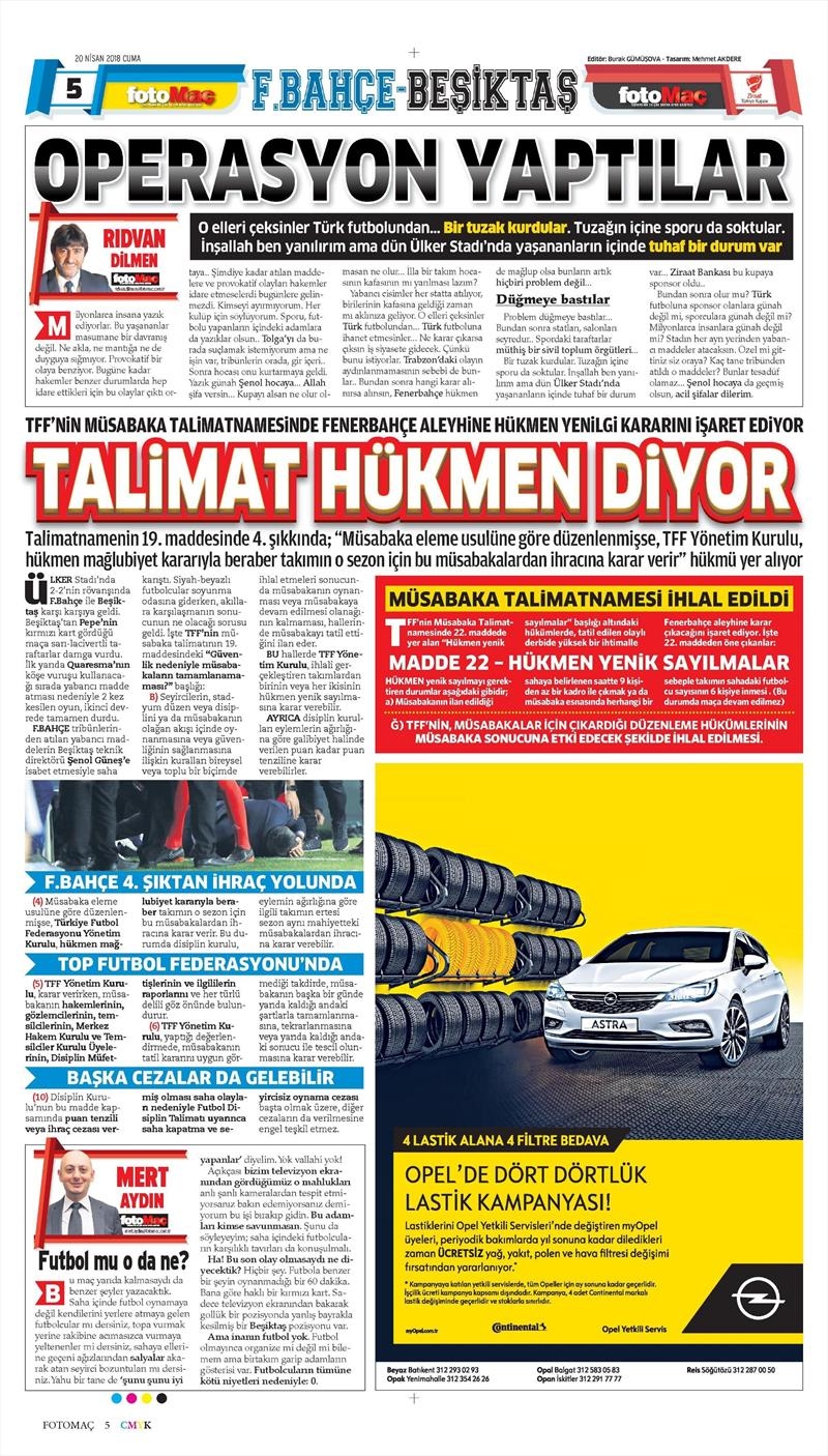 20 Nisan 2018 | Gazetelerin Beşiktaş Manşetleri - Görsel 18