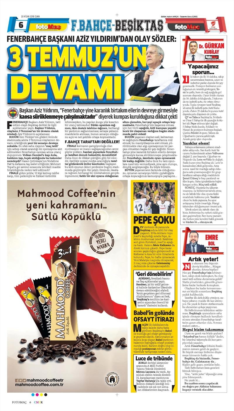 20 Nisan 2018 | Gazetelerin Beşiktaş Manşetleri - Görsel 20