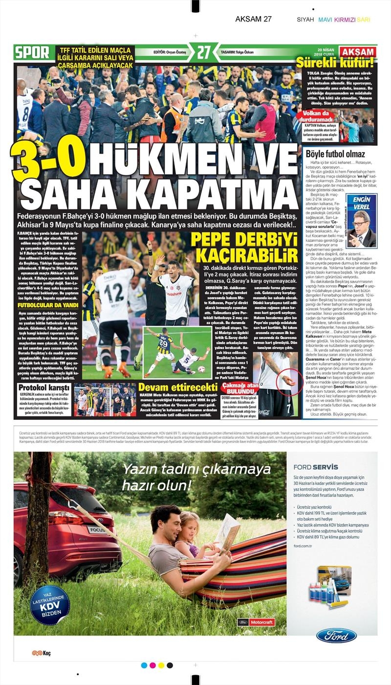 20 Nisan 2018 | Gazetelerin Beşiktaş Manşetleri - Görsel 24