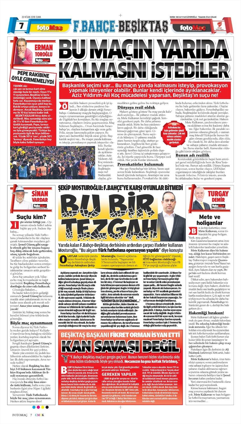 20 Nisan 2018 | Gazetelerin Beşiktaş Manşetleri - Görsel 32