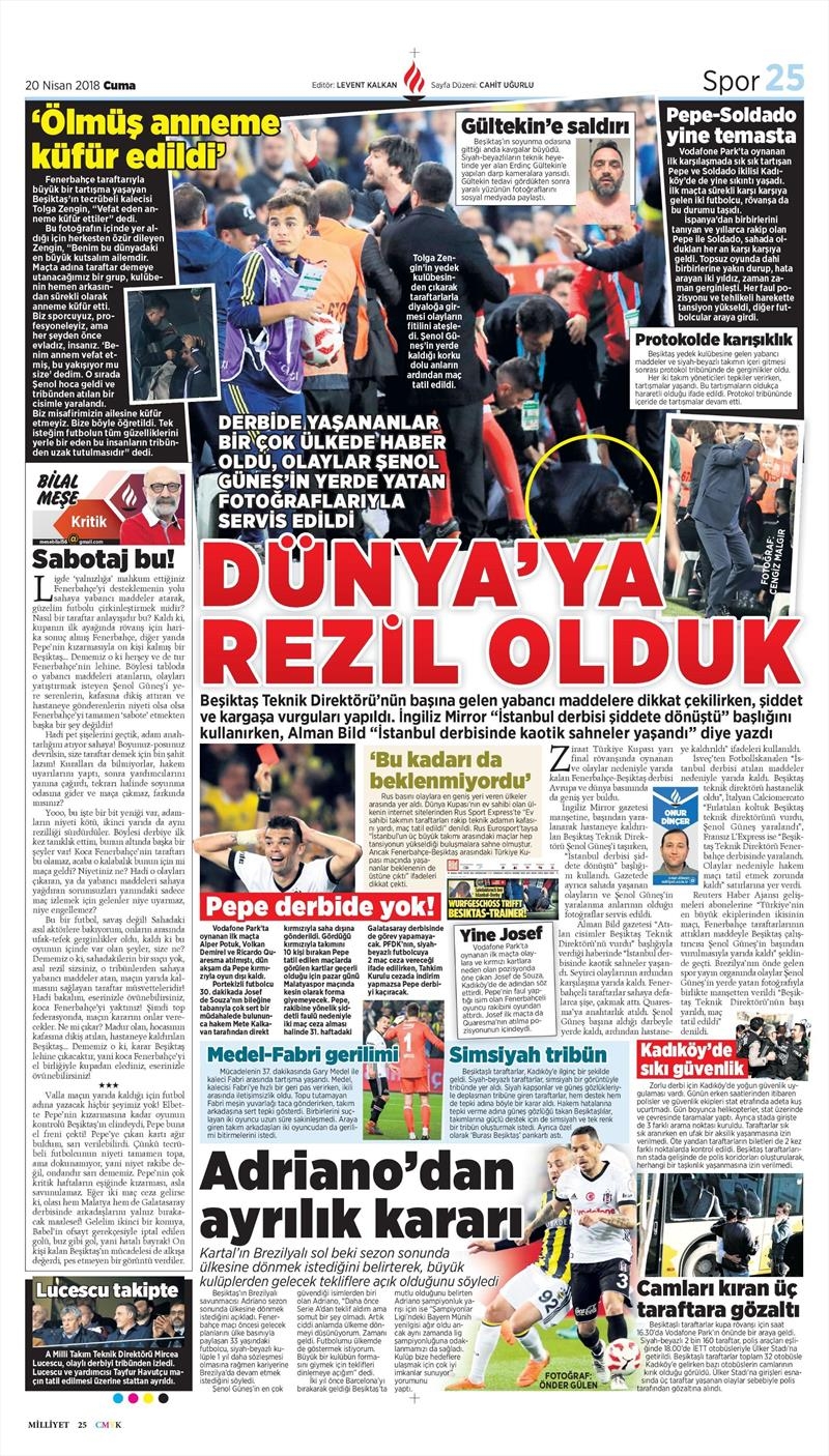 20 Nisan 2018 | Gazetelerin Beşiktaş Manşetleri - Görsel 33