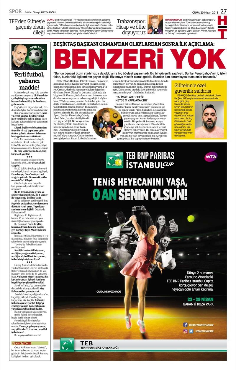 20 Nisan 2018 | Gazetelerin Beşiktaş Manşetleri - Görsel 6