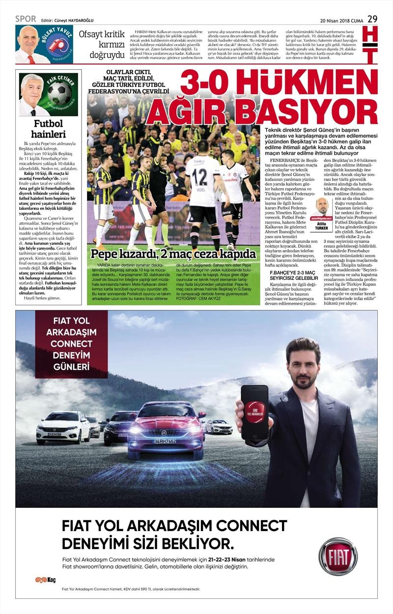 20 Nisan 2018 | Gazetelerin Beşiktaş Manşetleri - Görsel 8