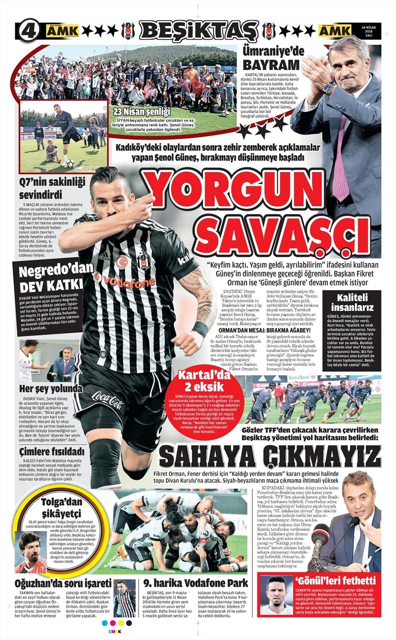 24 Nisan 2018 | Gazetelerin Beşiktaş Manşetleri - Görsel 2