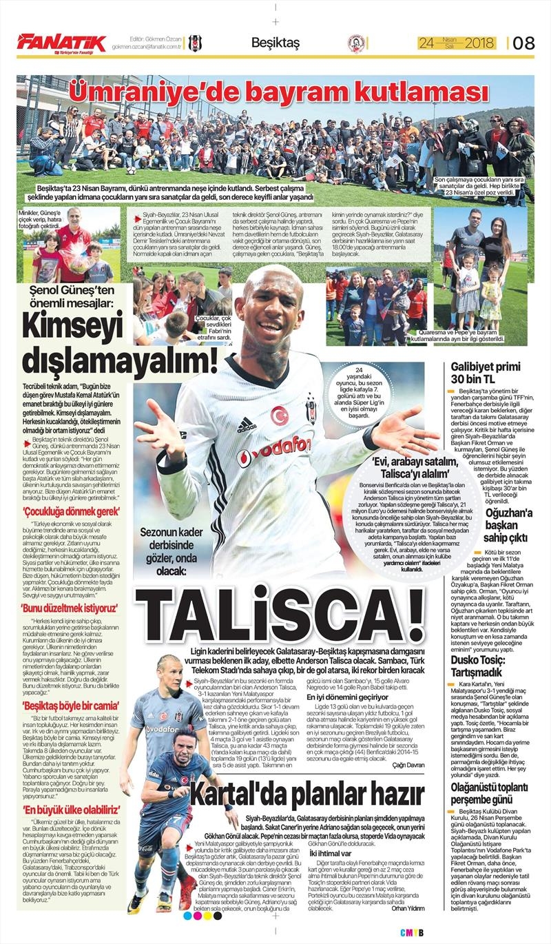 24 Nisan 2018 | Gazetelerin Beşiktaş Manşetleri - Görsel 3