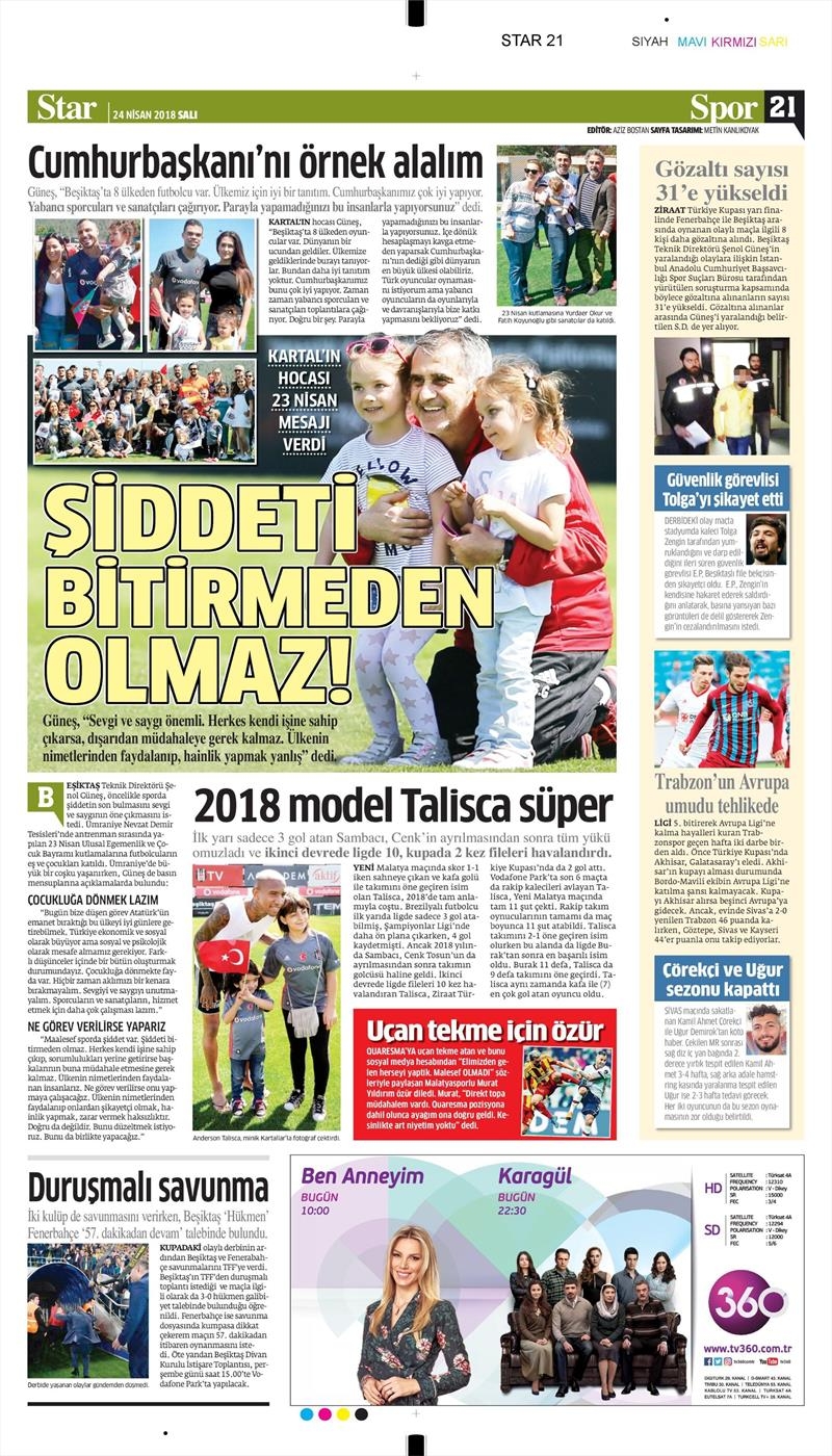 24 Nisan 2018 | Gazetelerin Beşiktaş Manşetleri - Görsel 7